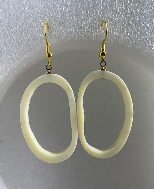 natural sea horse hoop earrings
