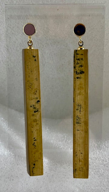 fossil barred mammoth Earrings