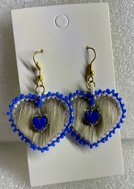 heart furred iceseal earrings