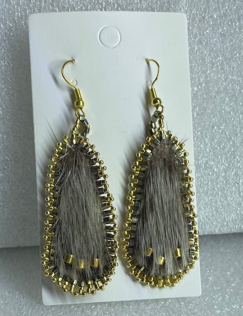 baguette furred iceseal earrings
