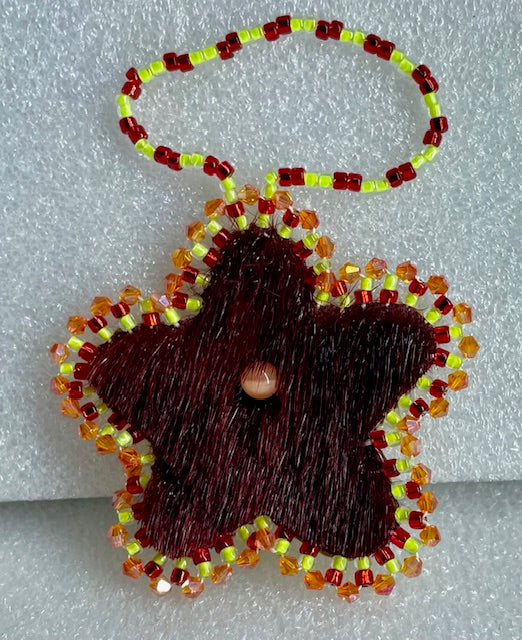 star ornament furred iceseal and salmon leather decoration